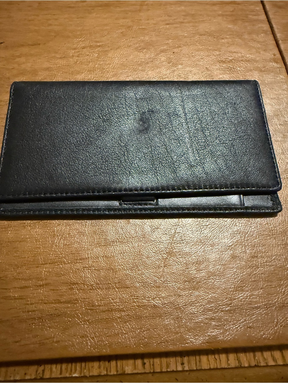 Classic Black Leather Coach Checkbook Cover - Picture 2 of 3